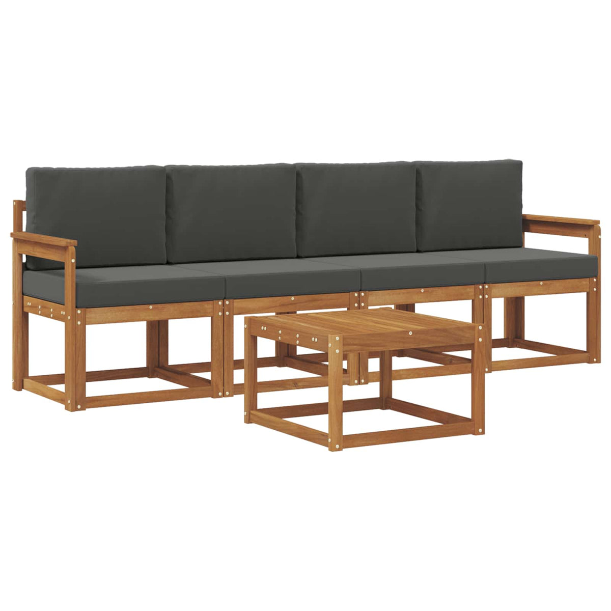 Set vanjskih sofa s jastukom 5 pcs Prirodna i antracit