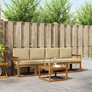 Set vanjskih sofa s jastukom 5 pcs Prirodna i bež