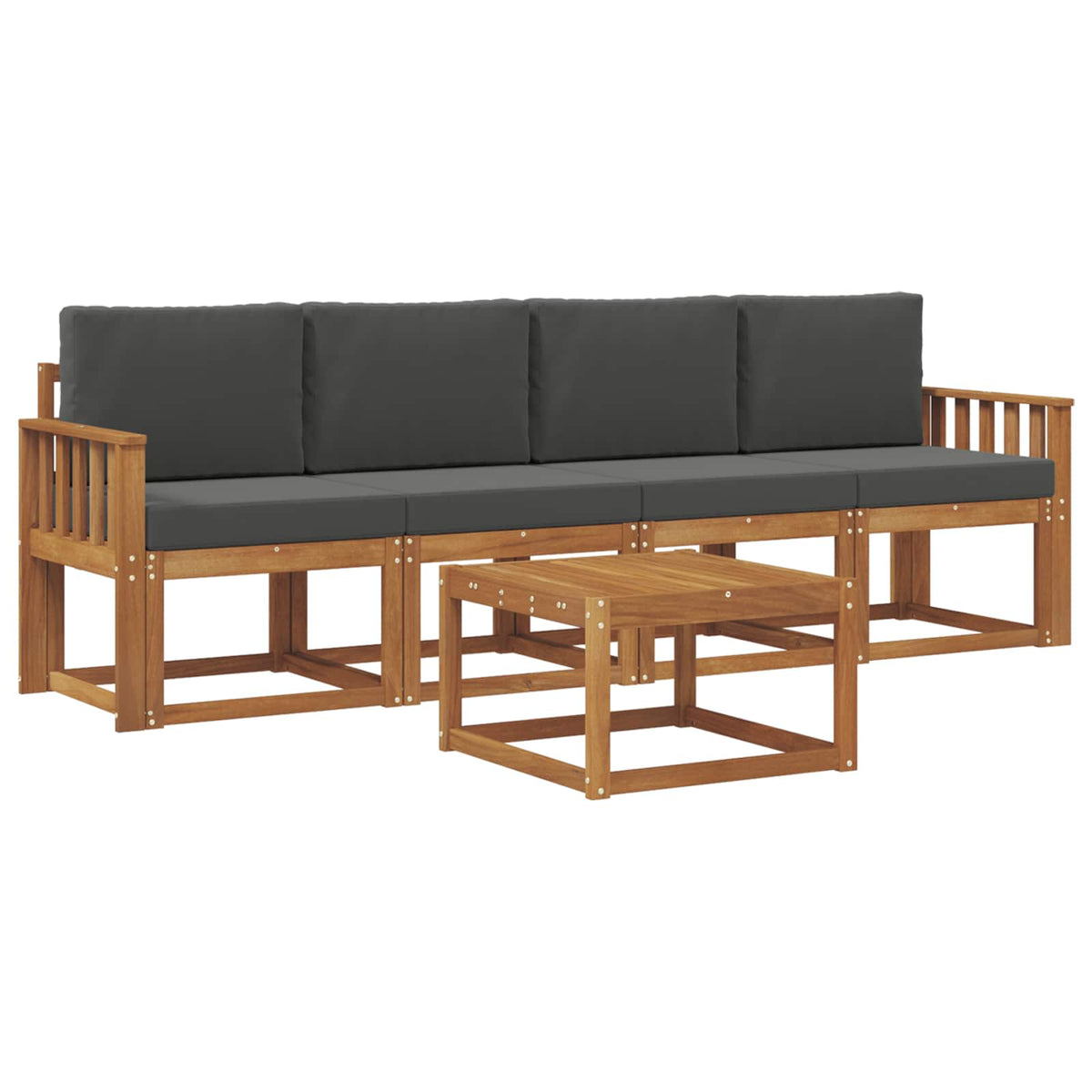 Set vanjskih sofa 5 kom. Prirodna i antracit