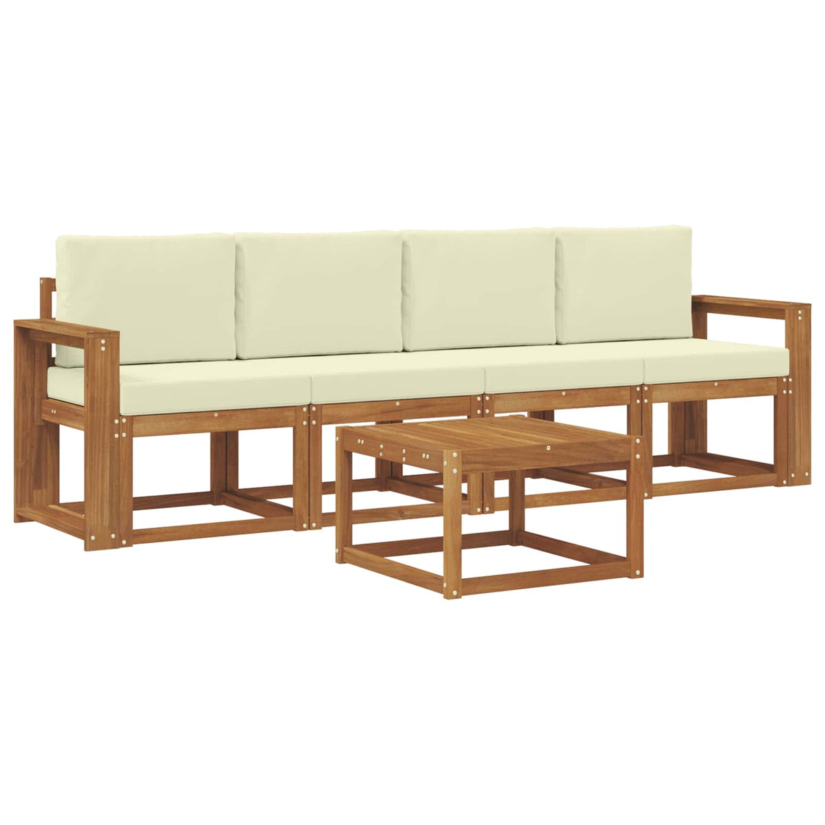 Set vanjskih sofa 5 kom. Prirodna i krem