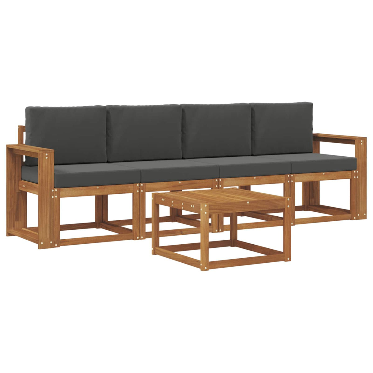 Set vanjskih sofa 5 kom. Prirodna i antracit