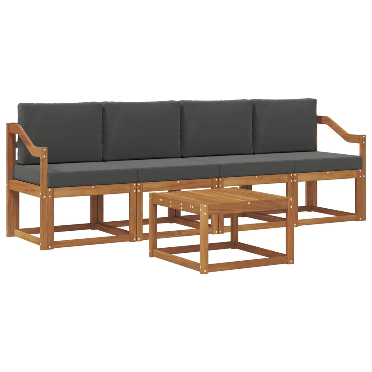Set vanjskih sofa 5 kom. Prirodna i antracit