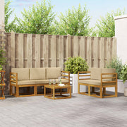 Set vanjskih sofa s jastukom 6 pcs Prirodna i bež