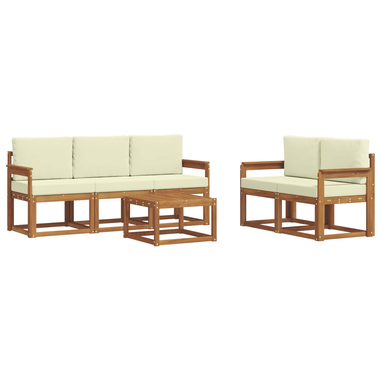 Set vanjskih sofa s jastukom 6 pcs Prirodna i krem