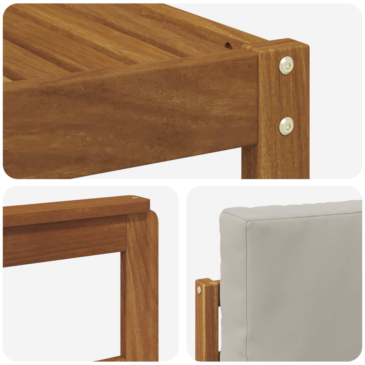Set vanjskih sofa s jastukom 6 pcs Prirodna i svijetlo siva