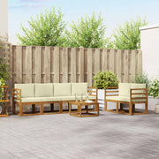Set vanjskih sofa s jastukom 7 pcs Prirodna i krem