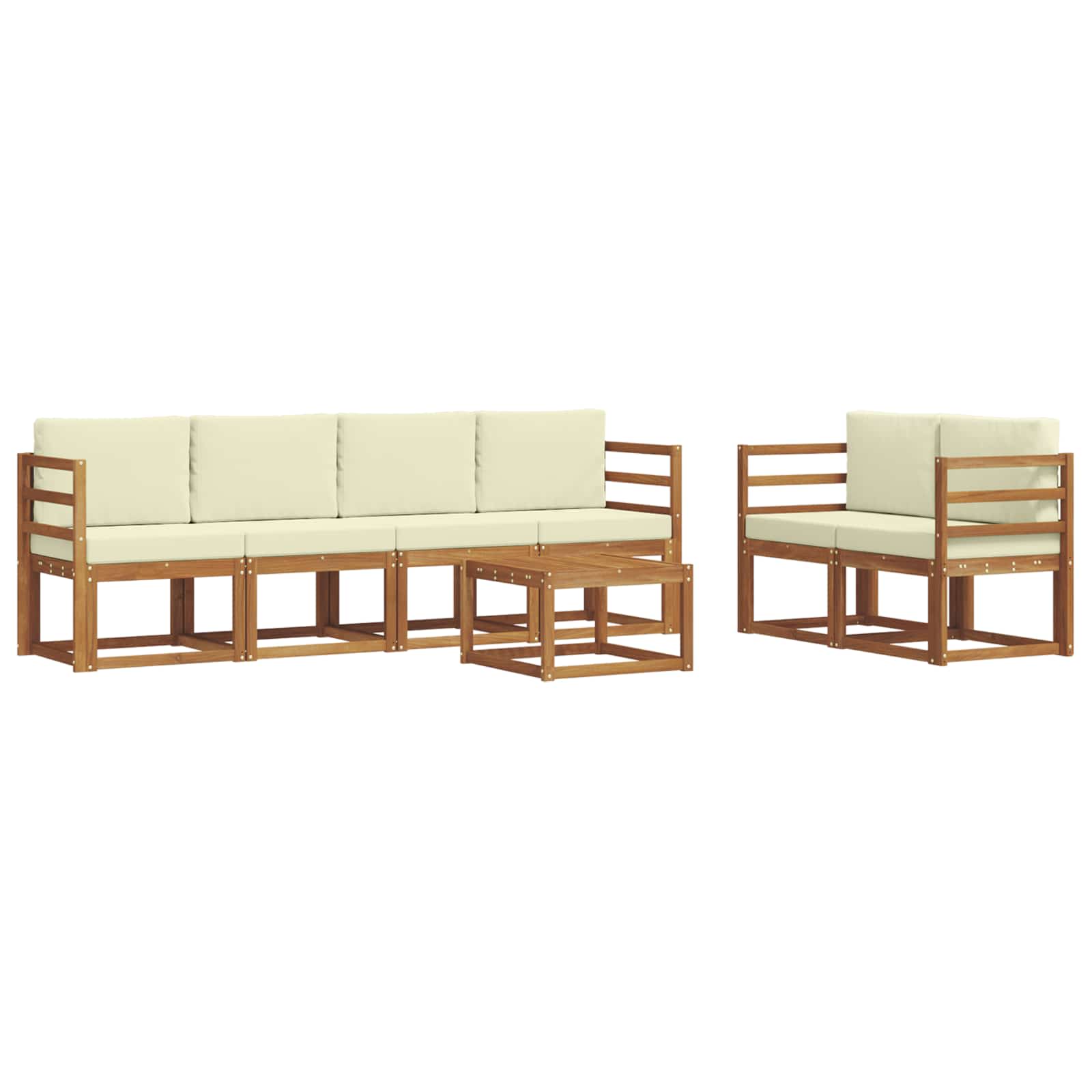 Set vanjskih sofa s jastukom 7 pcs Prirodna i krem