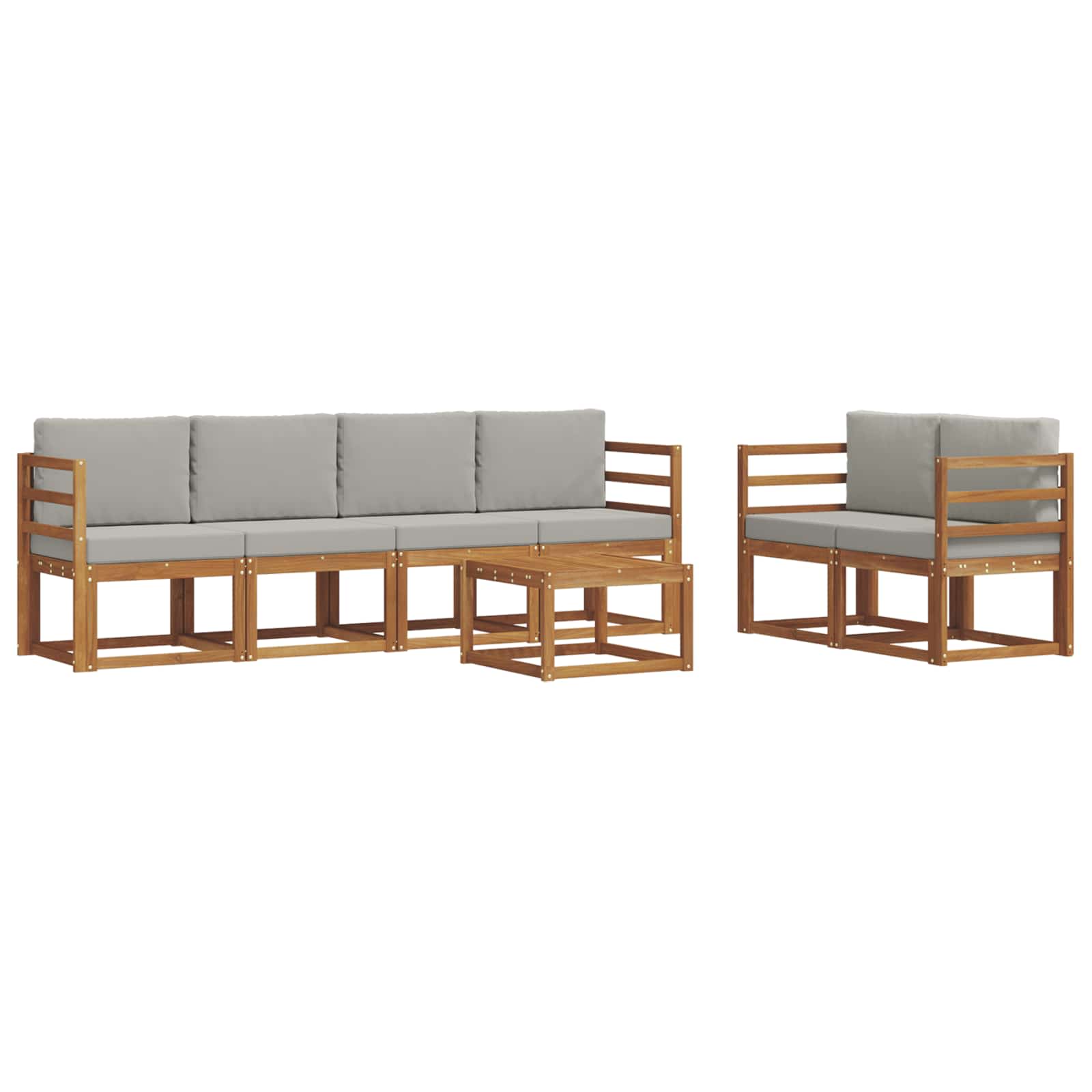 Set vanjskih sofa 7 pcs Prirodna i svijetlo siva