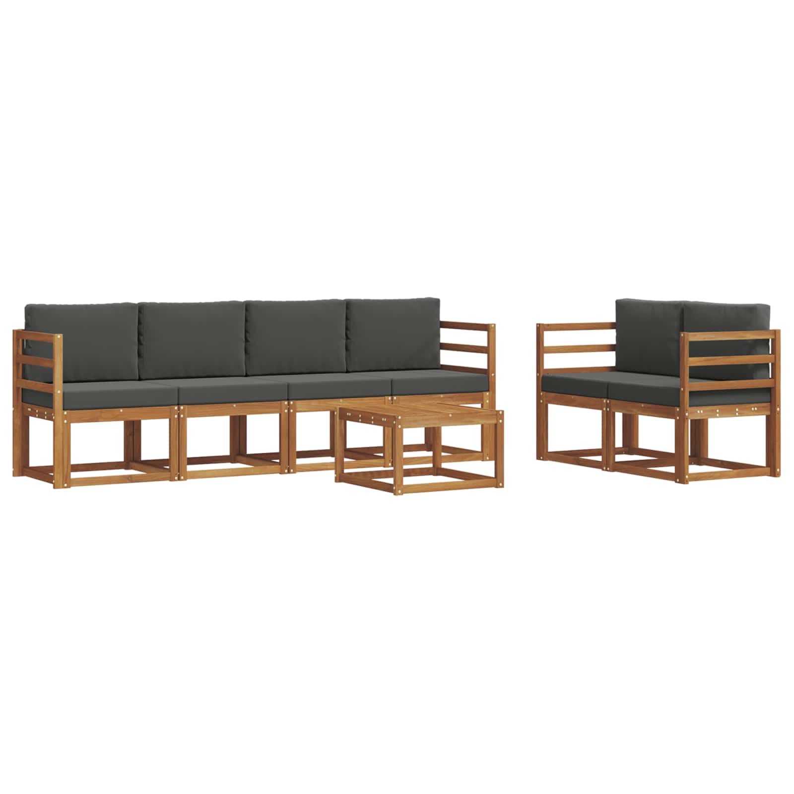 Set vanjskih sofa s jastukom 7 pcs Prirodna i antracit