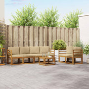 Set vanjskih sofa s jastukom 7 pcs Prirodna i bež