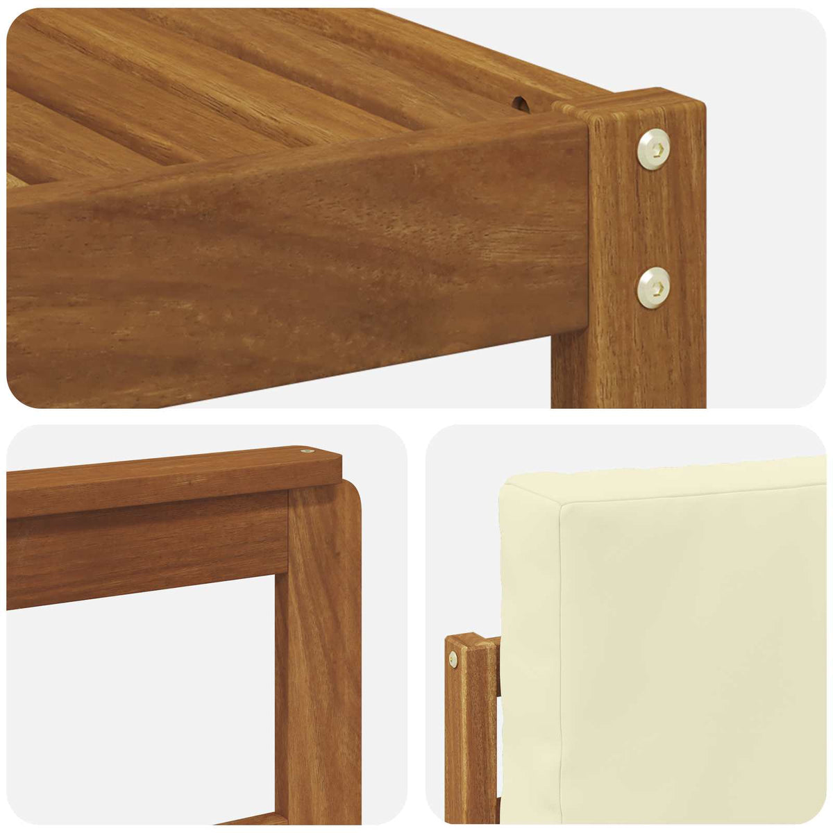 Set vanjskih sofa s jastukom 7 pcs Prirodna i krem