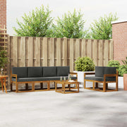 Set vanjskih sofa s jastukom 7 pcs Prirodna i antracit