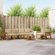 Set vanjskih sofa s jastukom 7 pcs Prirodna i bež