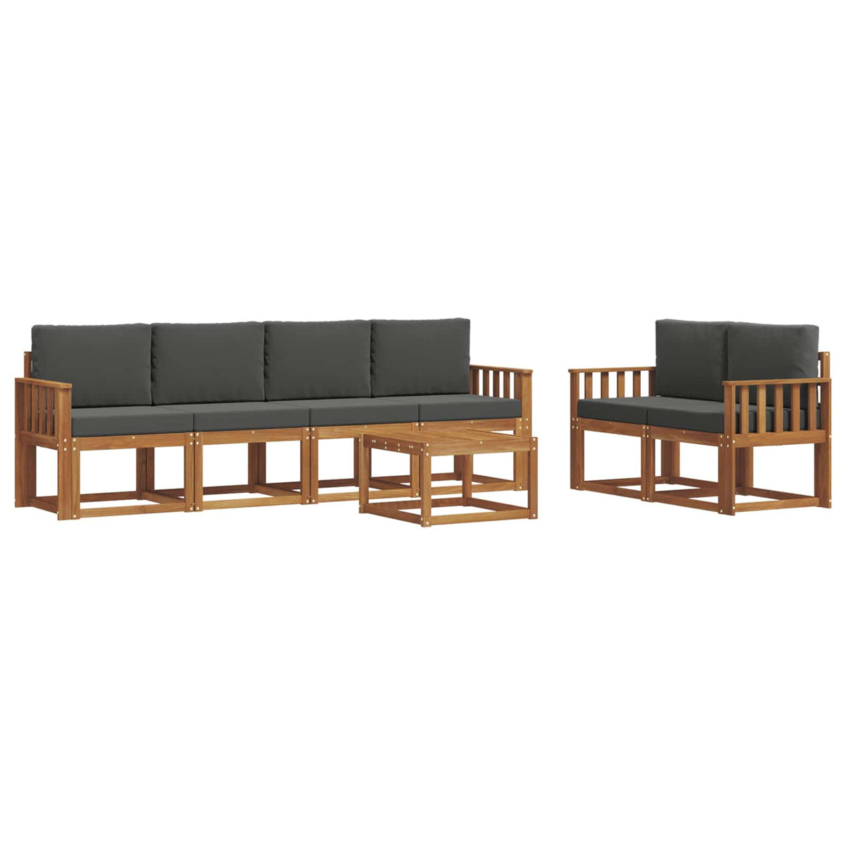 Set vanjskih sofa s jastukom 7 pcs Prirodna i antracit