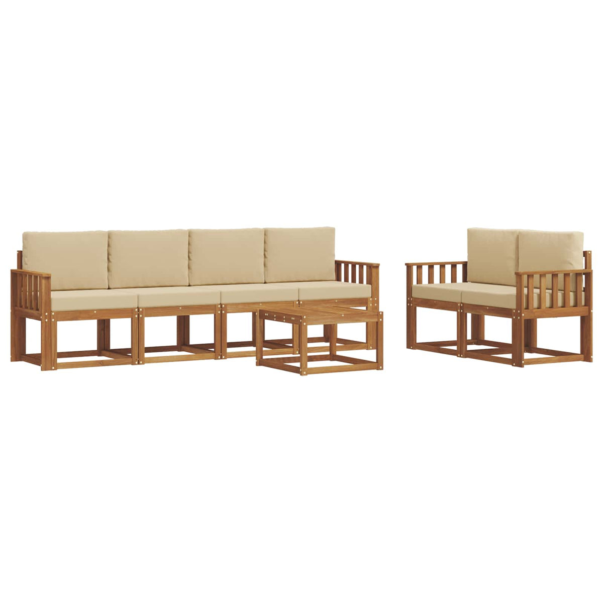 Set vanjskih sofa 7 kom. Prirodna i bež