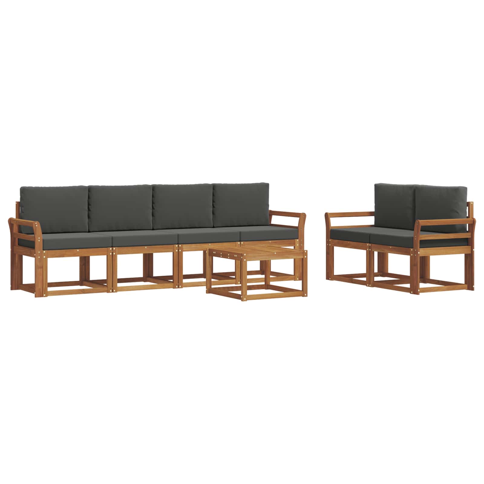 Set vanjskih sofa s jastukom 7 pcs Prirodna i antracit