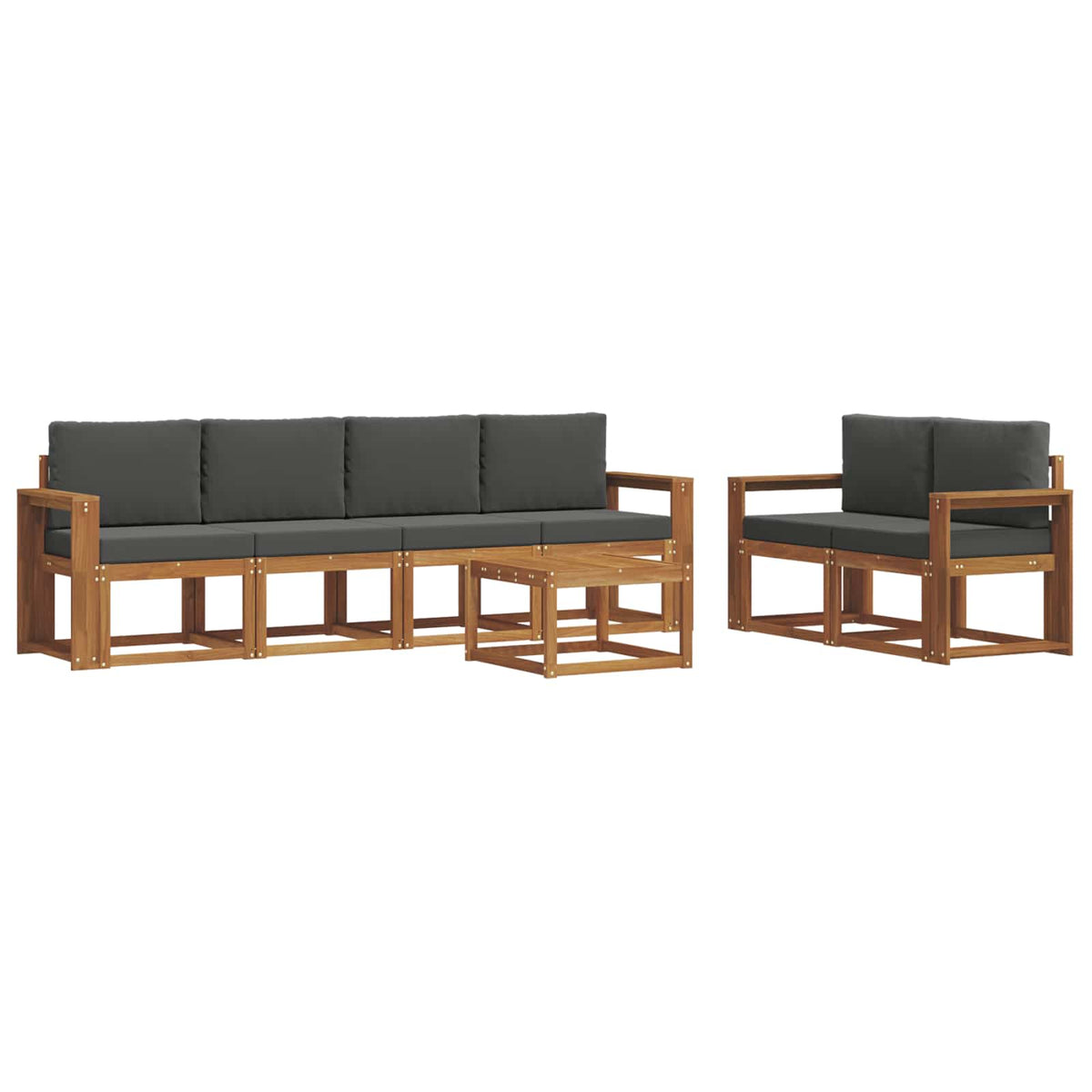 Set vanjskih sofa s jastukom 7 pcs Prirodna i antracit