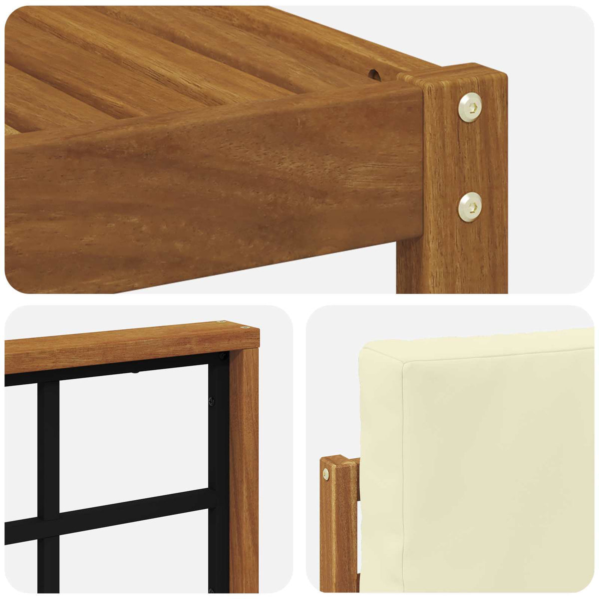 Set vanjskih sofa s jastukom 7 pcs Prirodna i krem