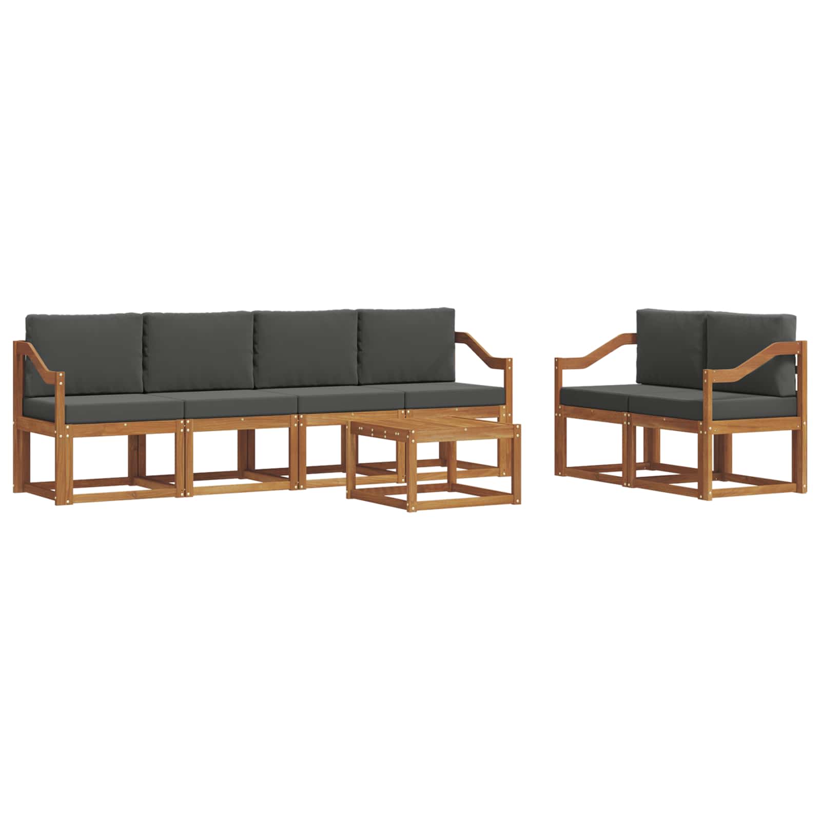 Set vanjskih sofa s jastukom 7 pcs Prirodna i antracit