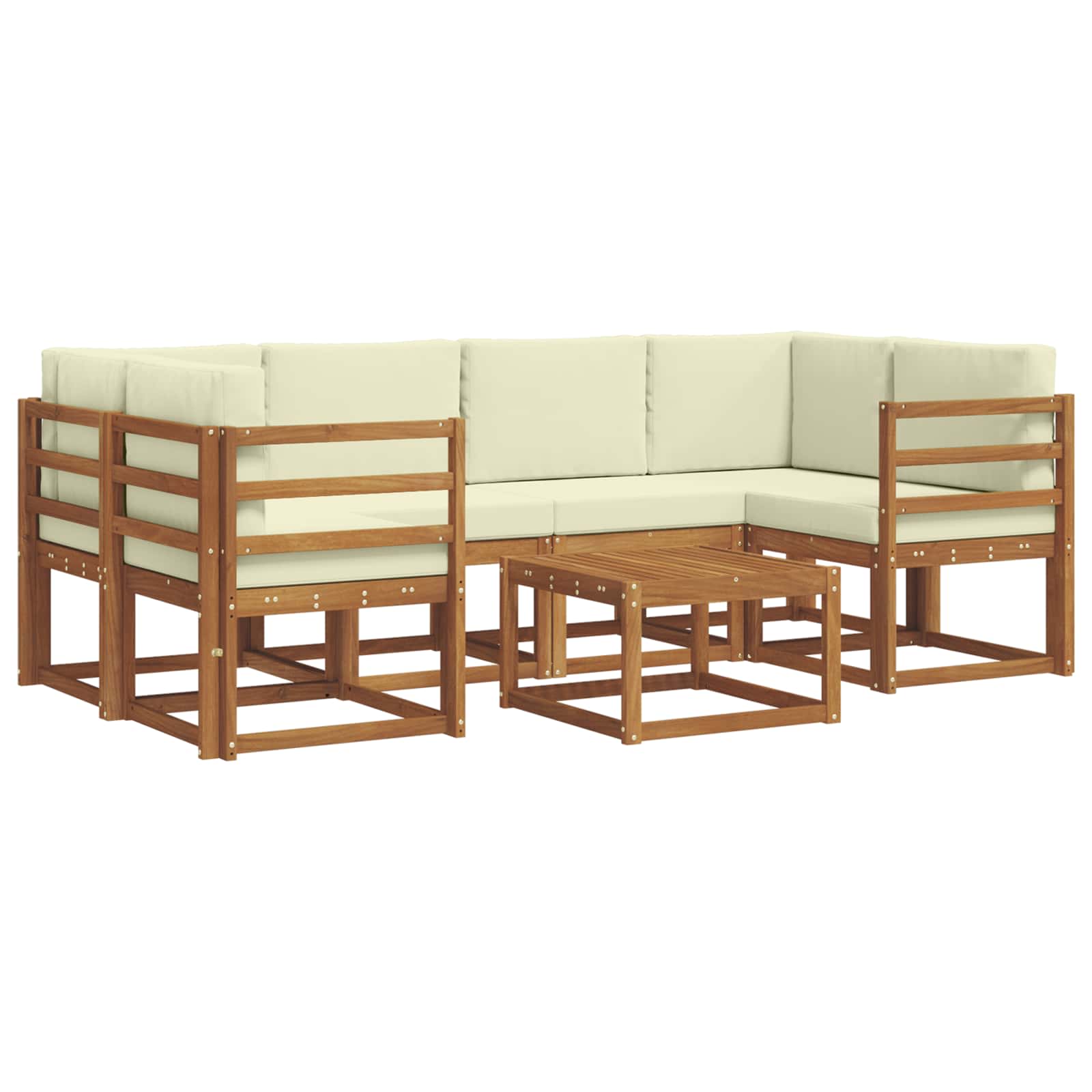 Set vanjskih sofa s jastukom 7 pcs Prirodna i krem