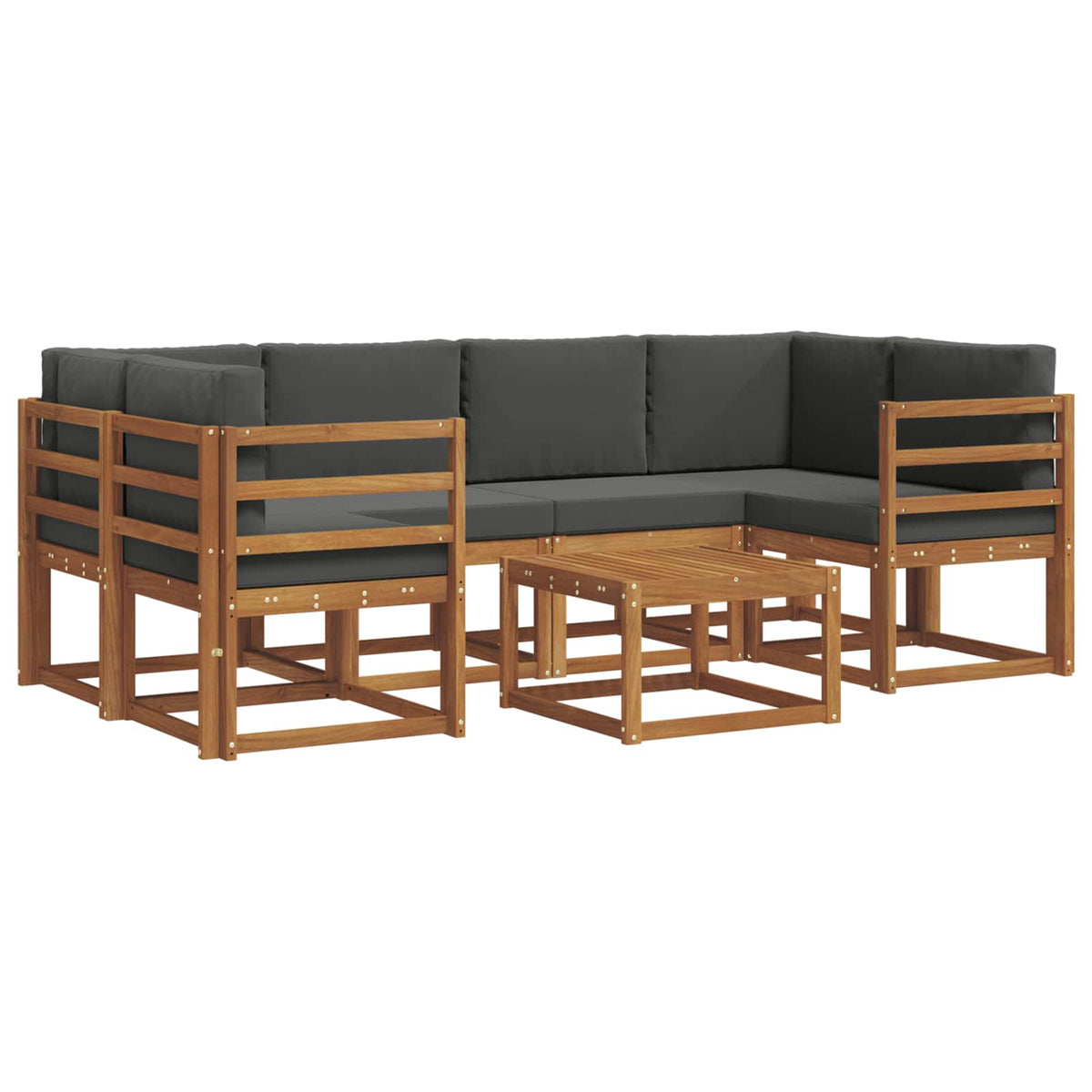 Set vanjskih sofa s jastukom 7 pcs Prirodna i antracit