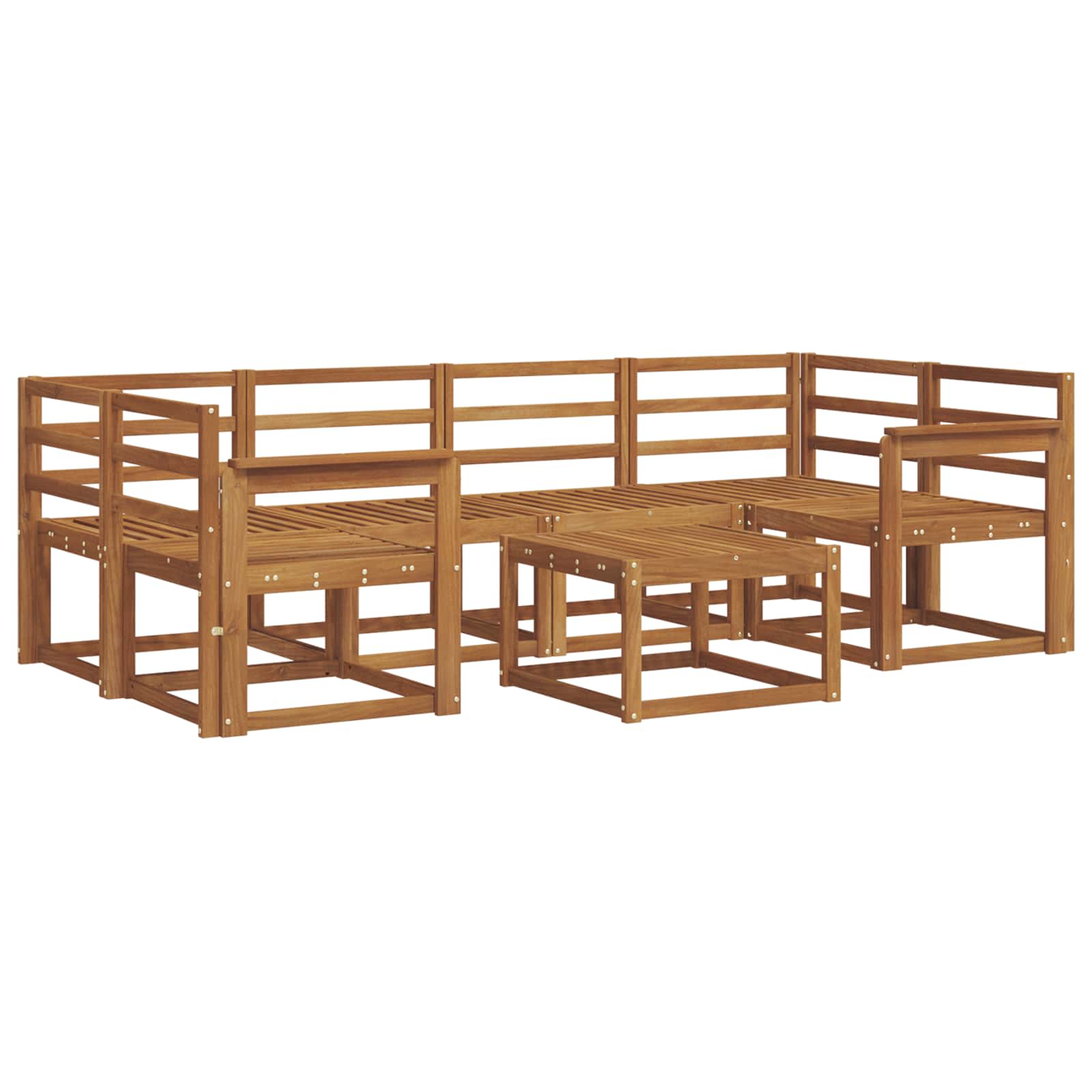 Set vanjskih sofa 7 pcs Prirodna Čvrsto drvo akacije
