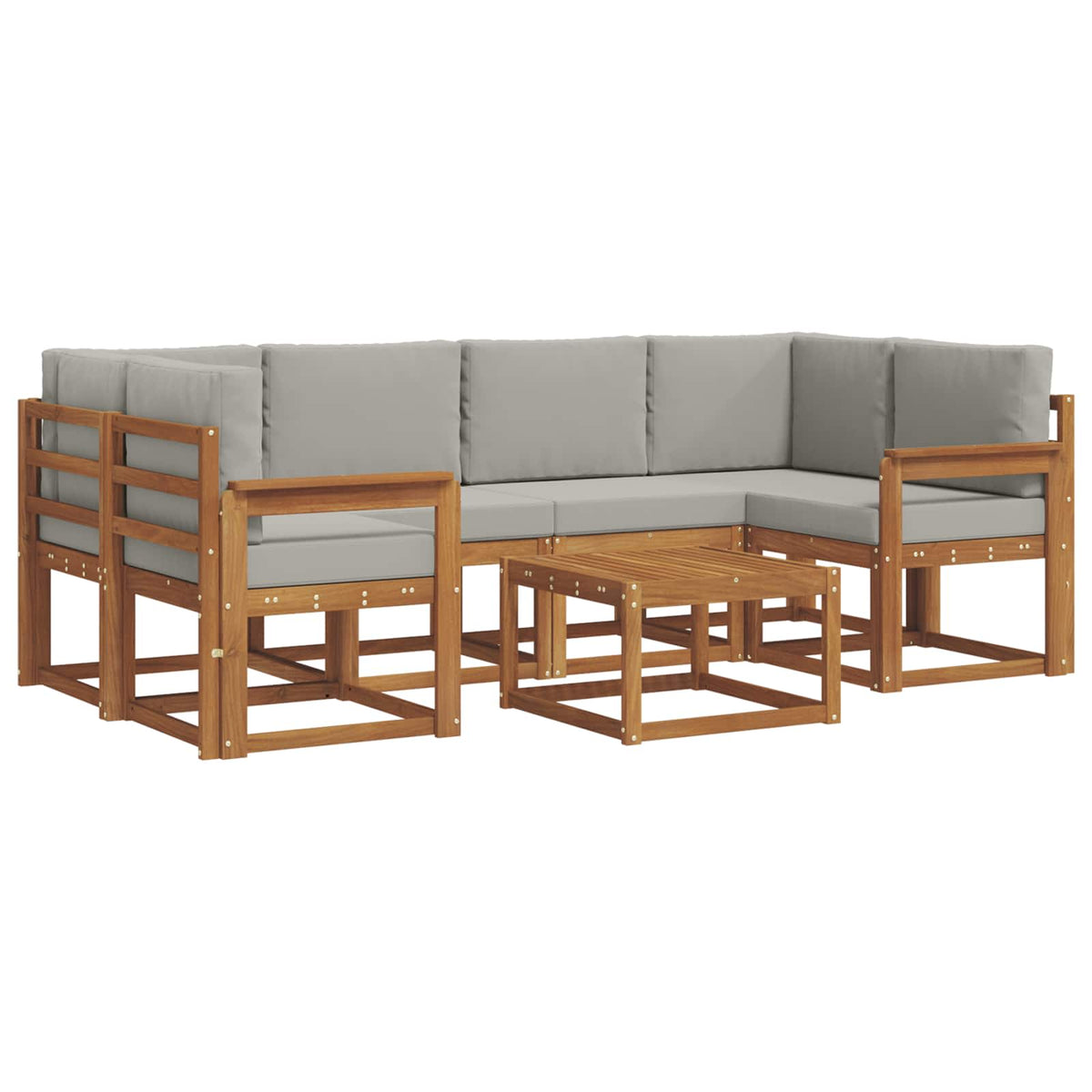 Set vanjskih sofa 7 kom. Prirodna i svijetlo siva