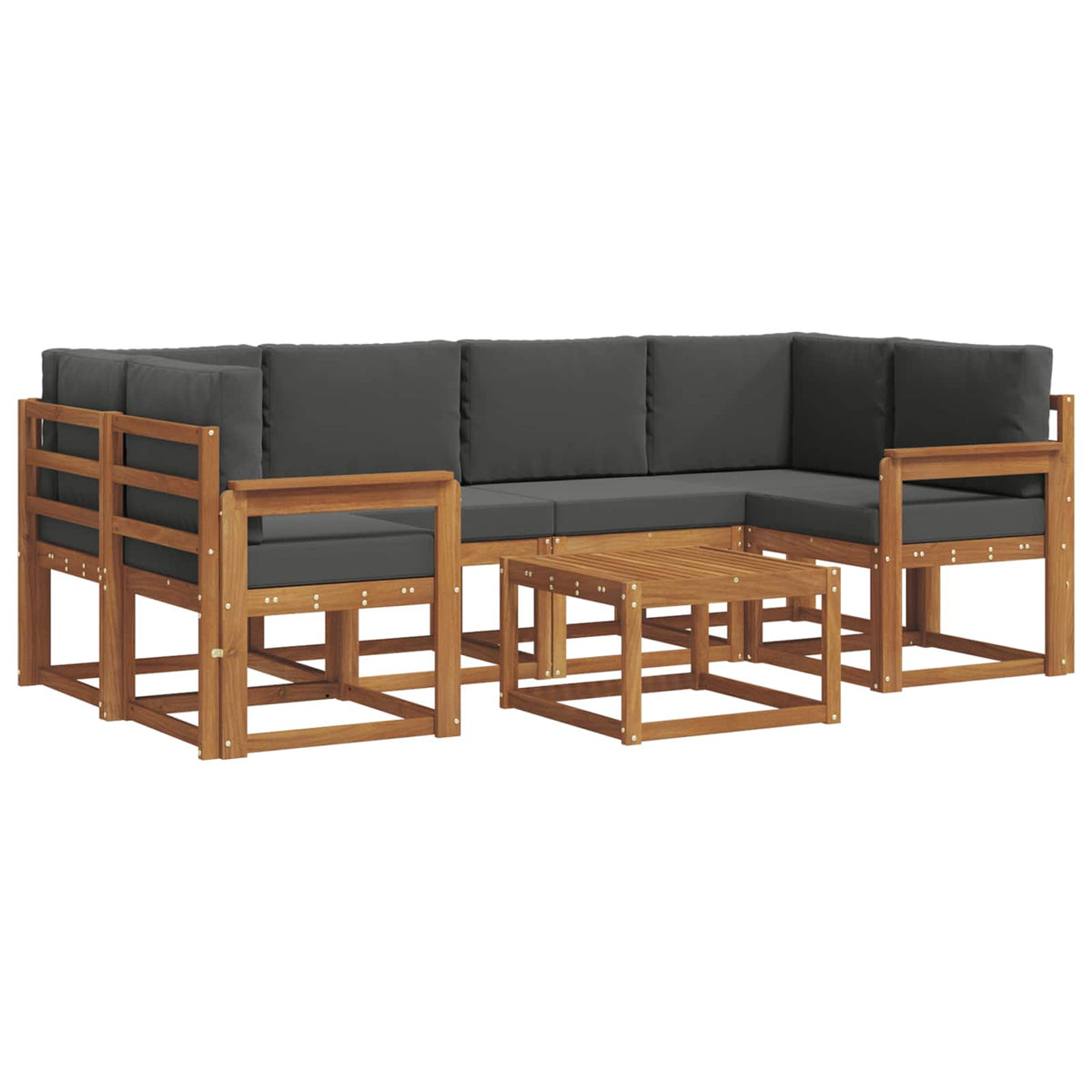 Set vanjskih sofa s jastukom 7 pcs Prirodna i antracit