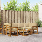 Set vanjskih sofa 7 kom. Prirodna i bež