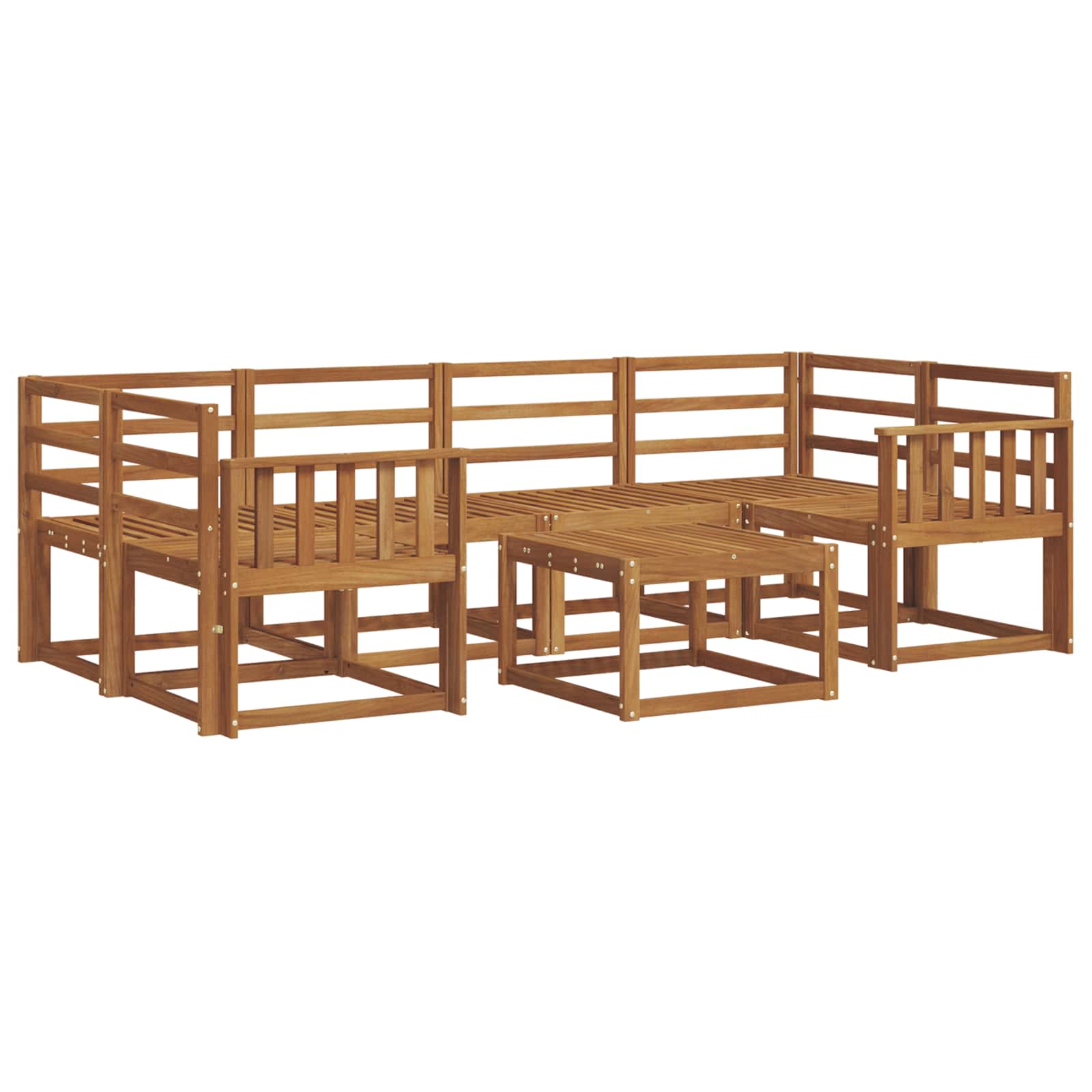 Set vanjskih sofa 7 pcs Prirodna Čvrsto drvo akacije