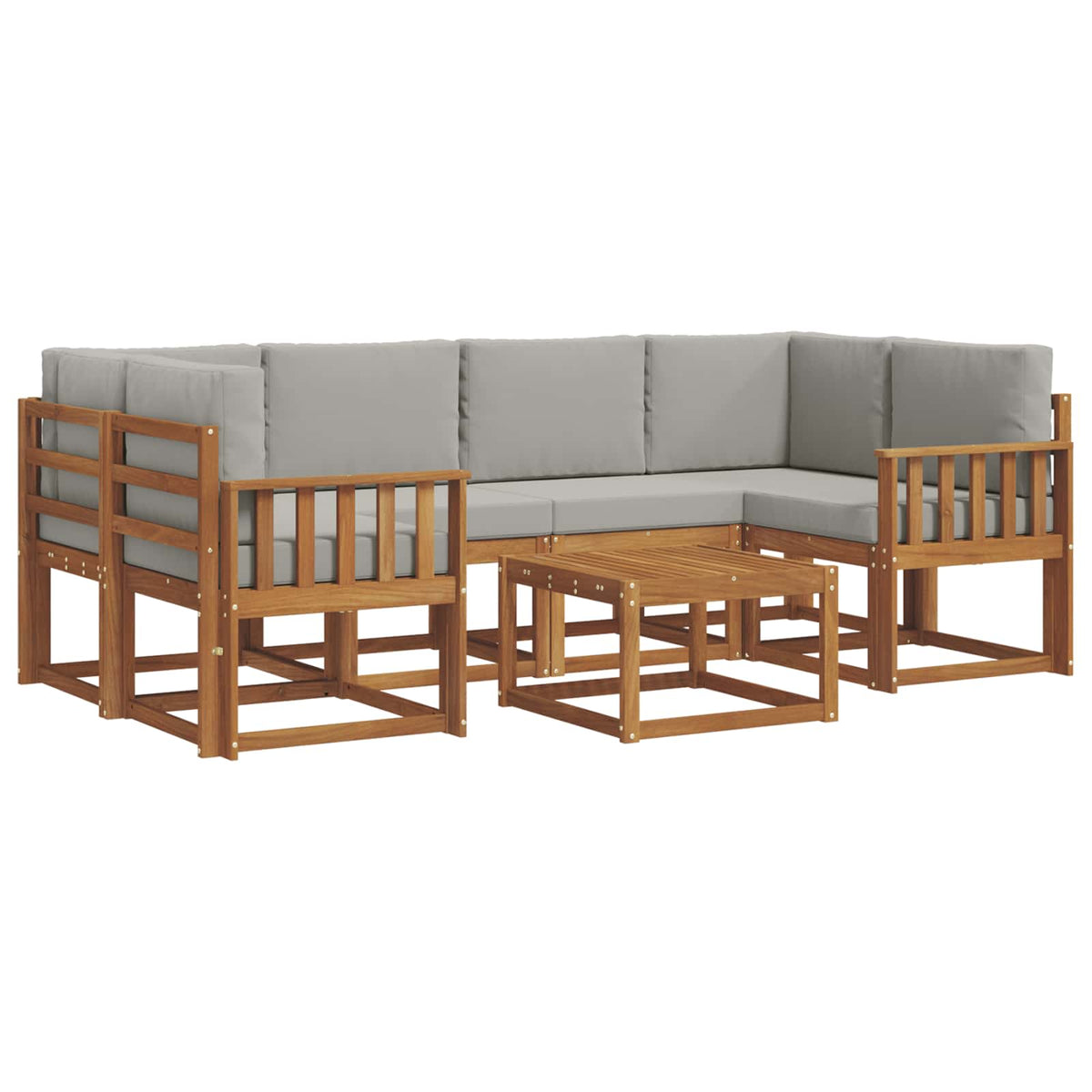 Set vanjskih sofa 7 kom. Prirodna i svijetlo siva