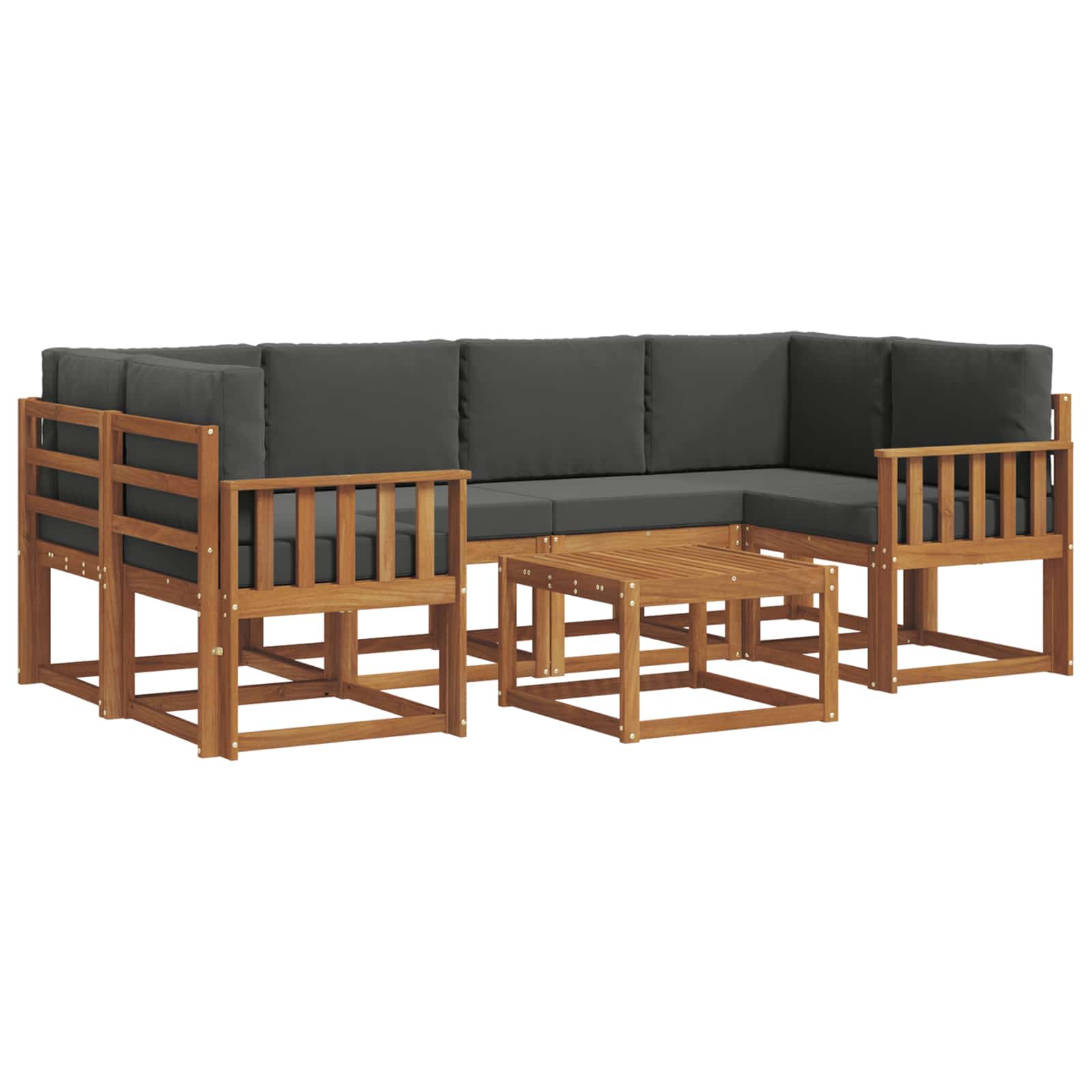 Set vanjskih sofa s jastukom 7 pcs Prirodna i antracit
