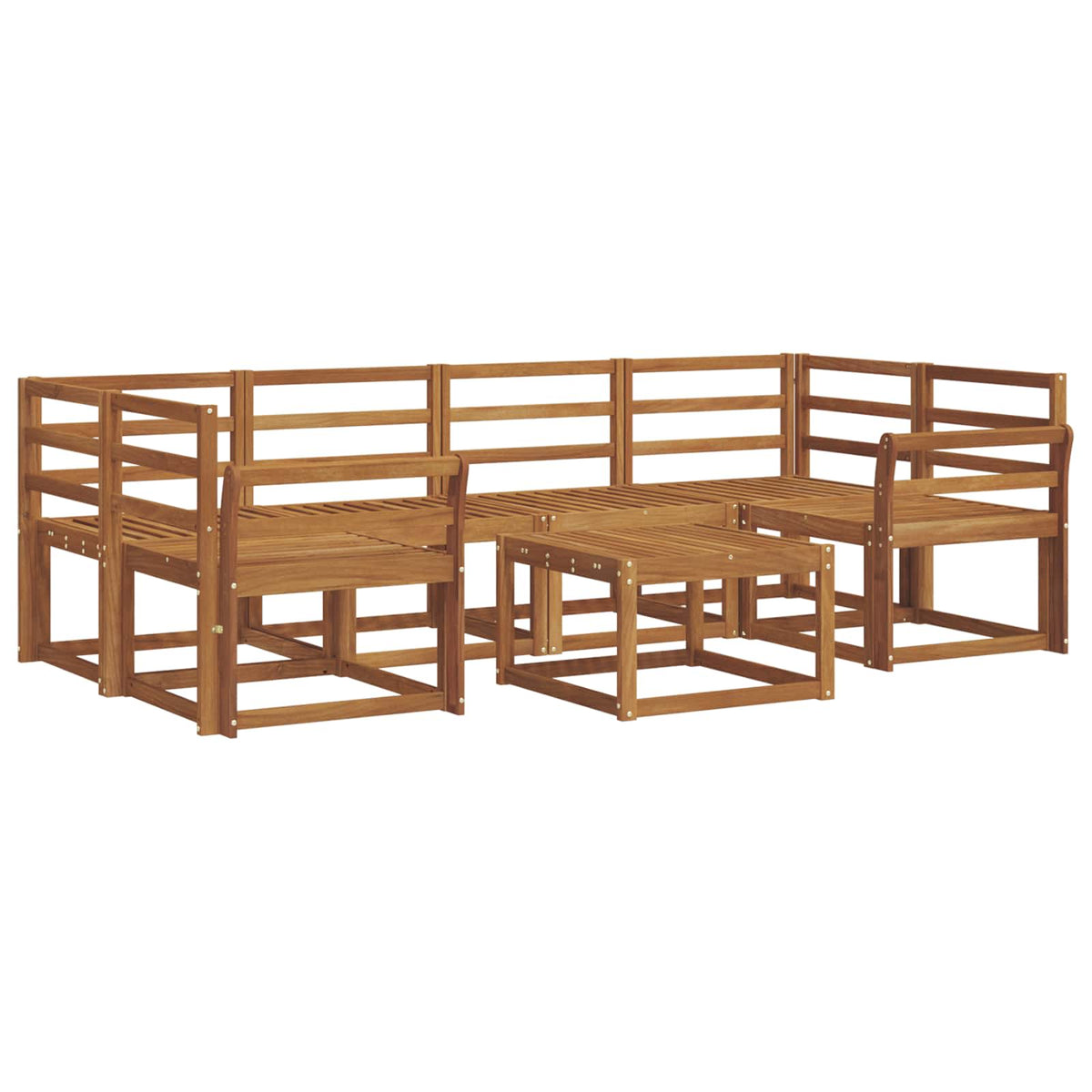 Set vanjskih sofa 7 pcs Prirodna Čvrsto drvo akacije