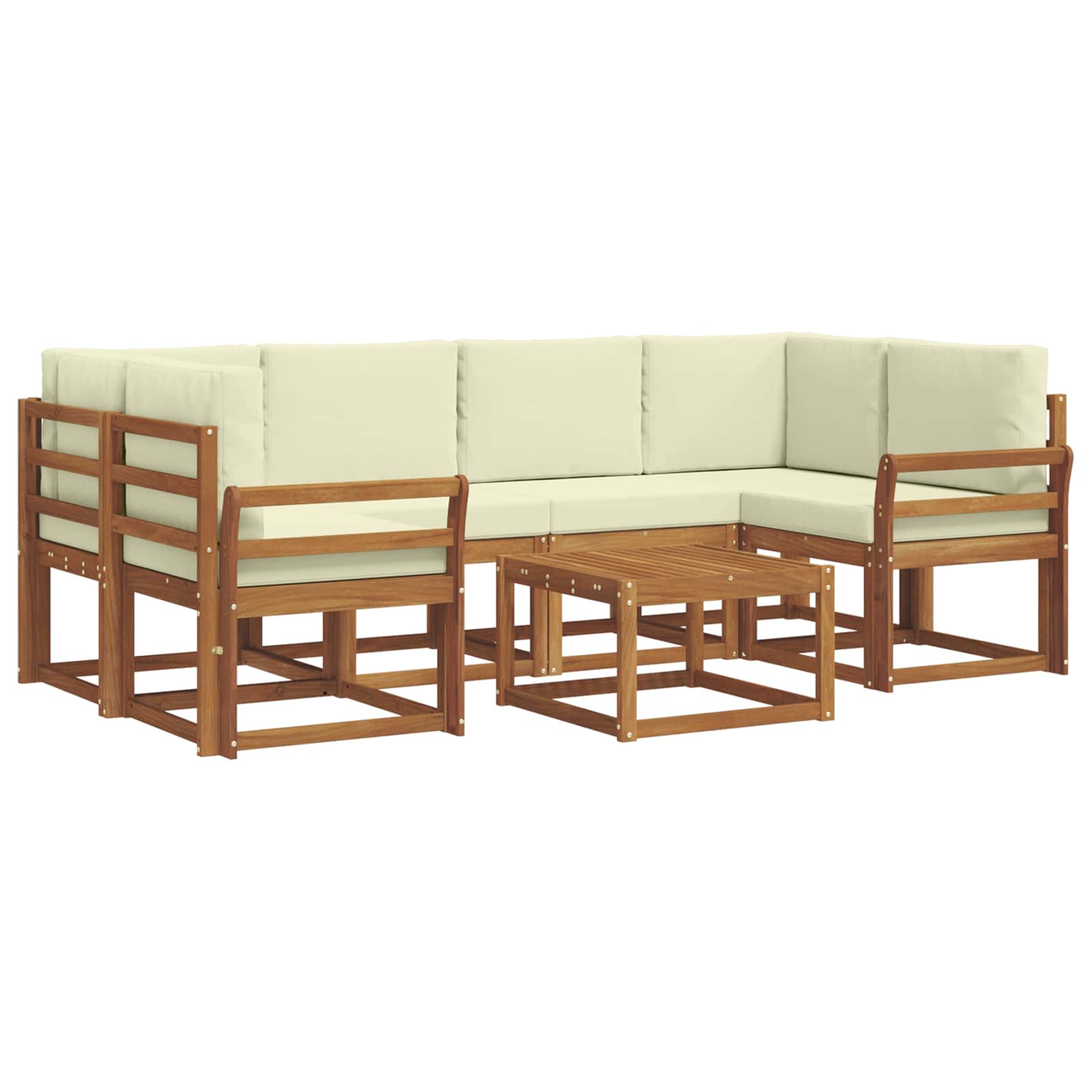 Set vanjskih sofa s jastukom 7 pcs Prirodna i krem