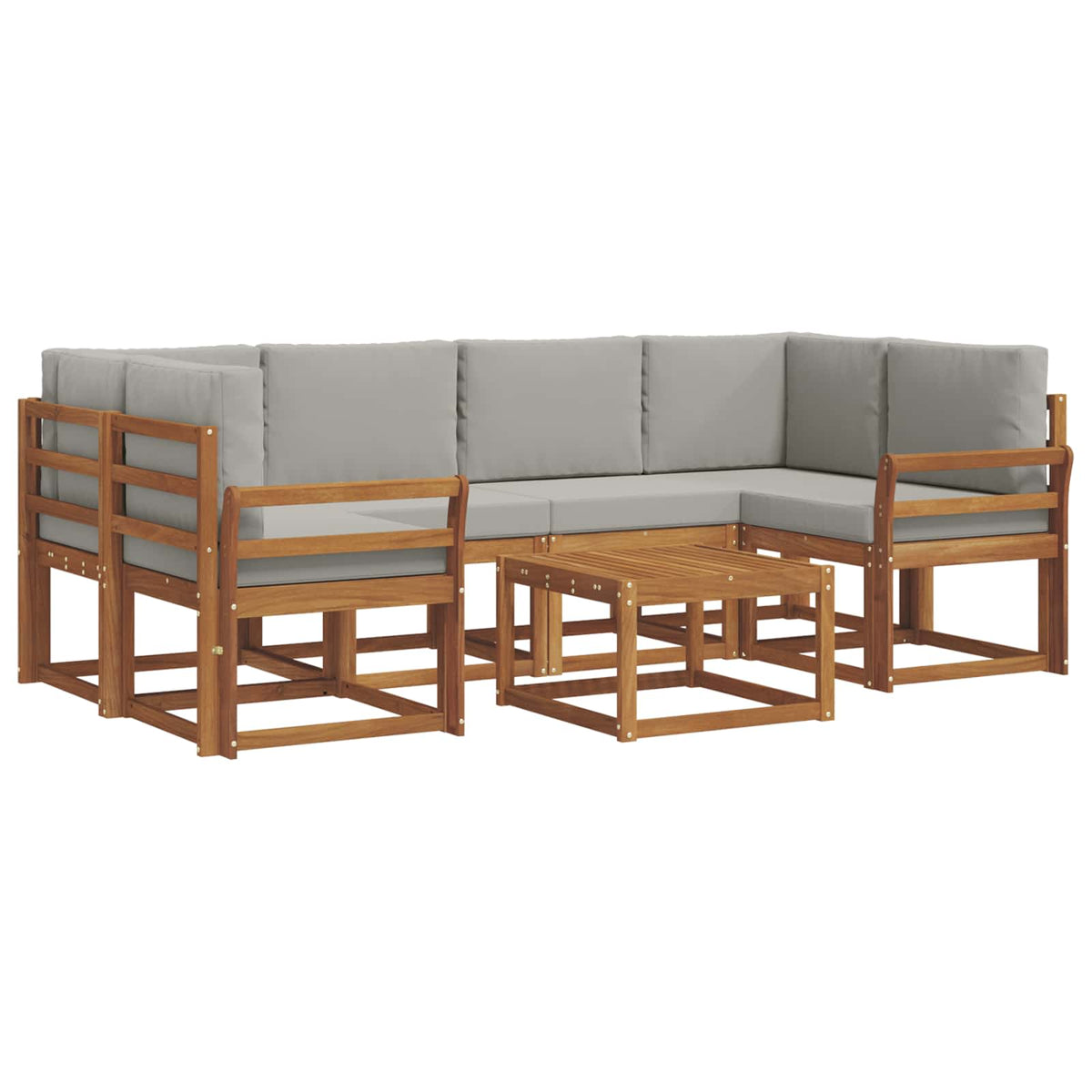 Set vanjskih sofa 7 kom. Prirodna i svijetlo siva