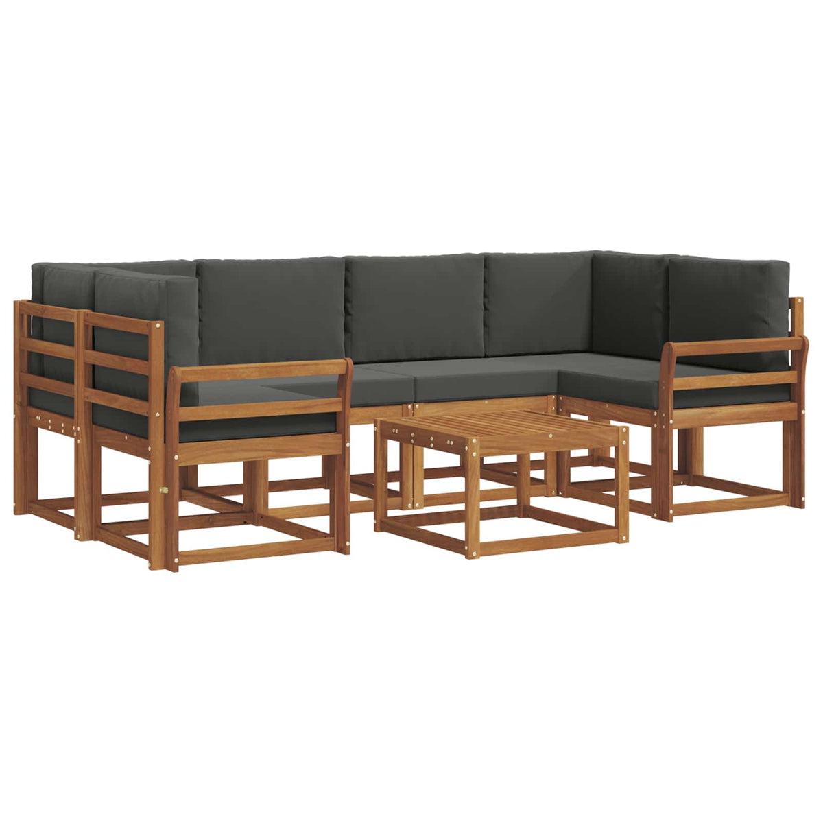 Set vanjskih sofa s jastukom 7 pcs Prirodna i antracit