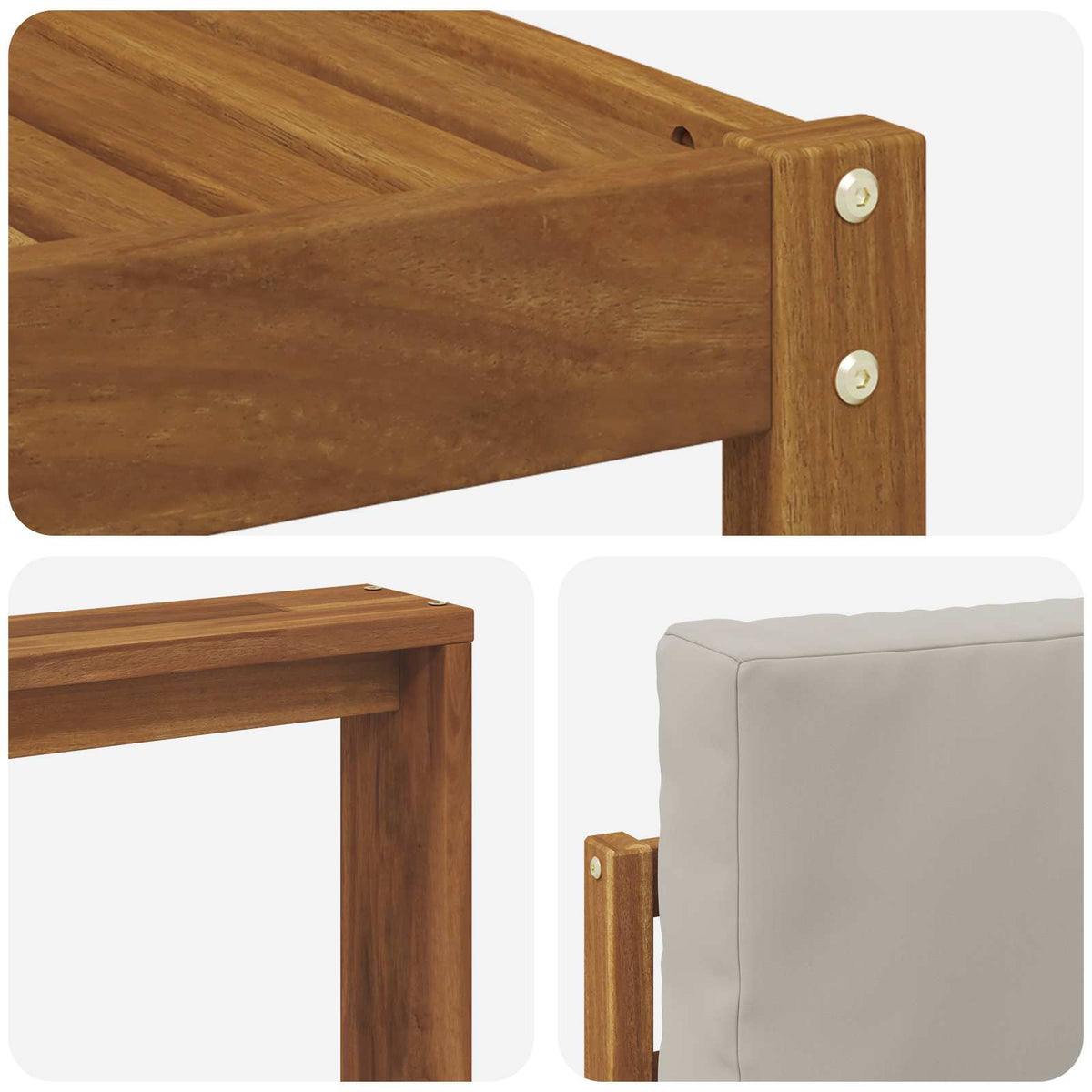 Set vanjskih sofa 7 kom. Prirodna i svijetlo siva