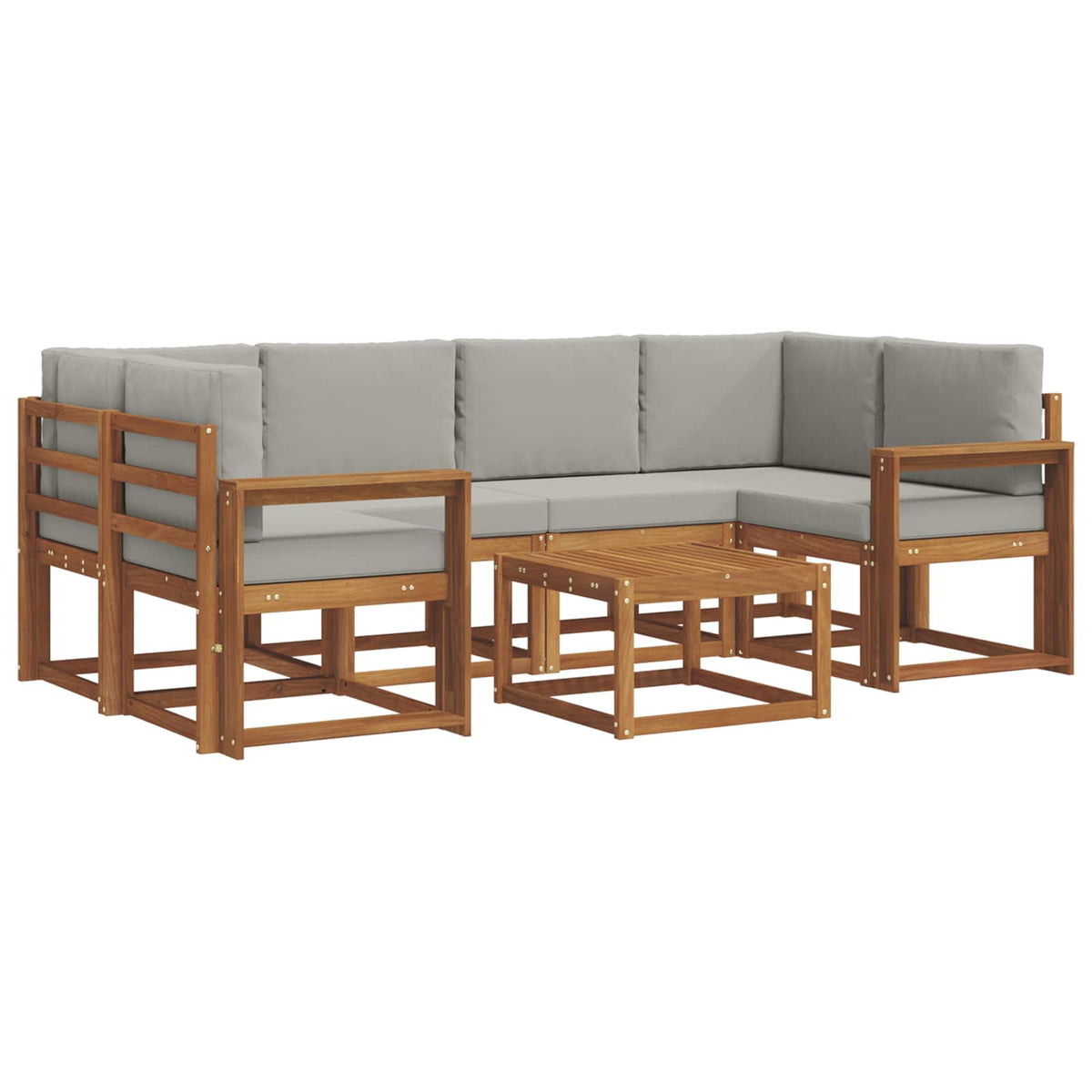 Set vanjskih sofa 7 kom. Prirodna i svijetlo siva