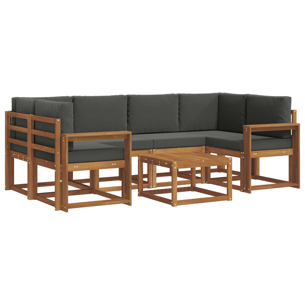 Set vanjskih sofa s jastukom 7 pcs Prirodna i antracit