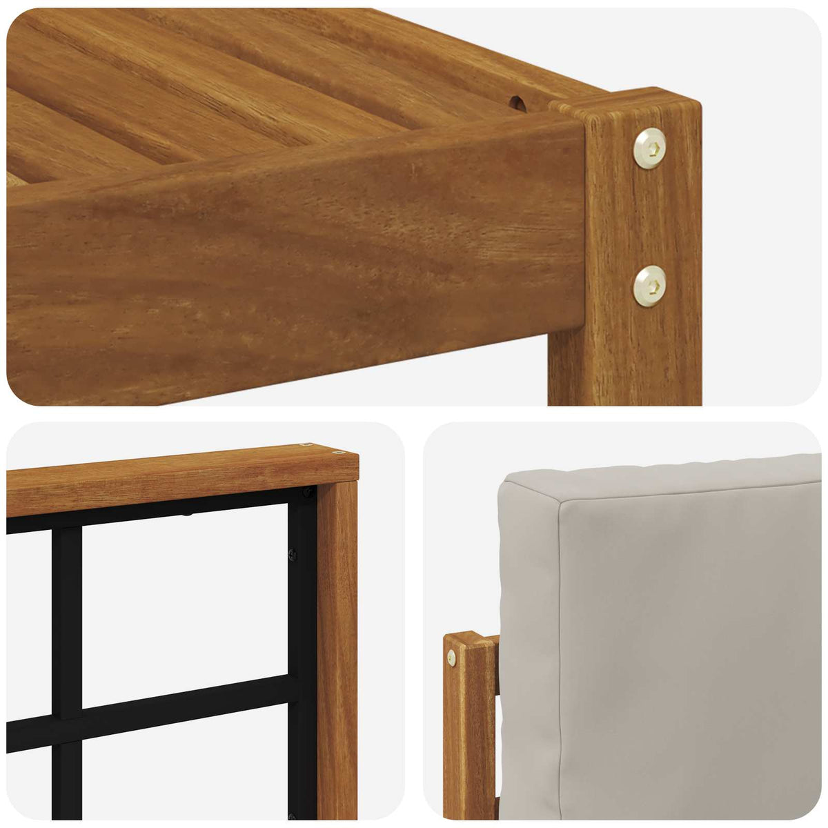 Set vanjskih sofa 7 kom. Prirodna i svijetlo siva