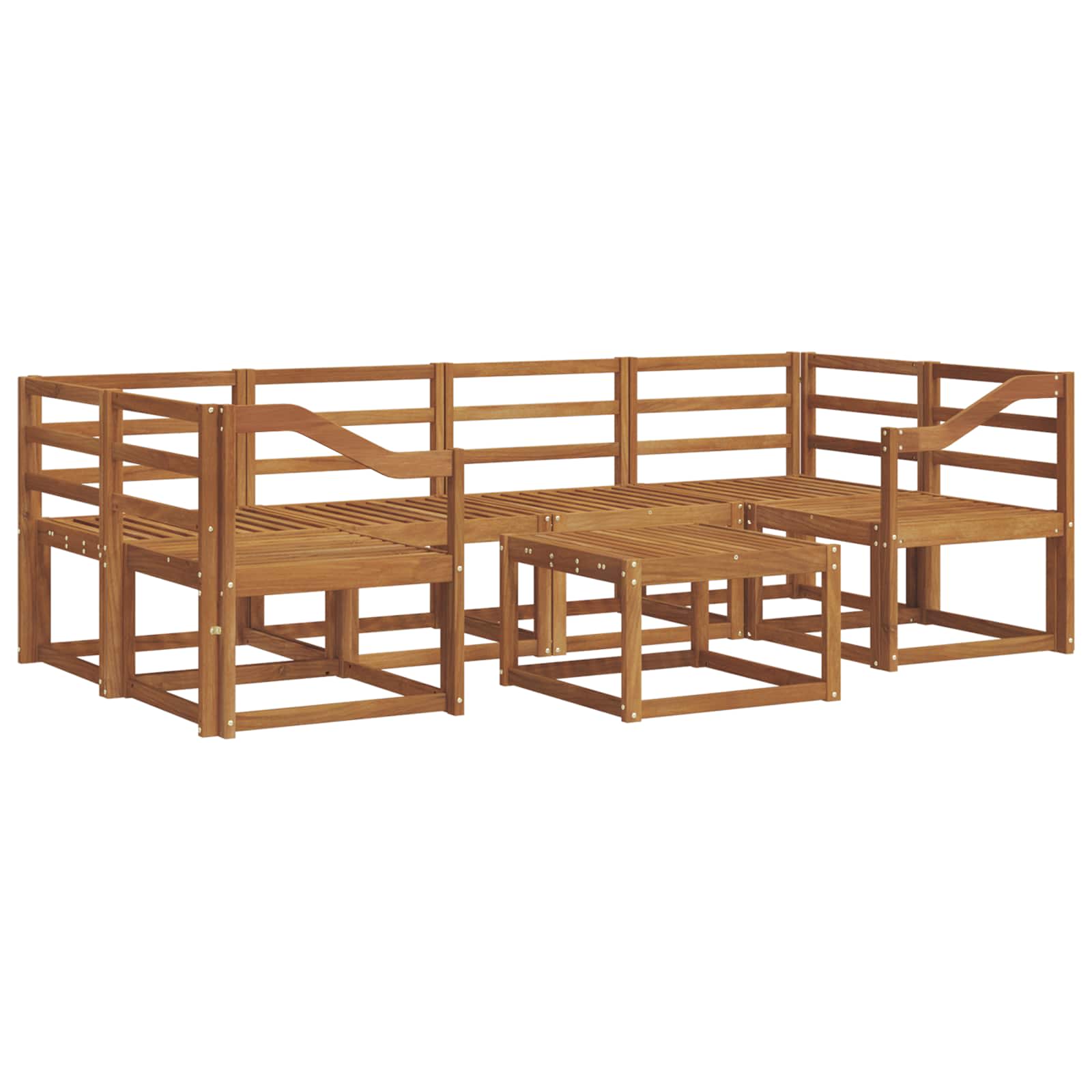 Set vanjskih sofa 7 pcs Prirodna Čvrsto drvo akacije