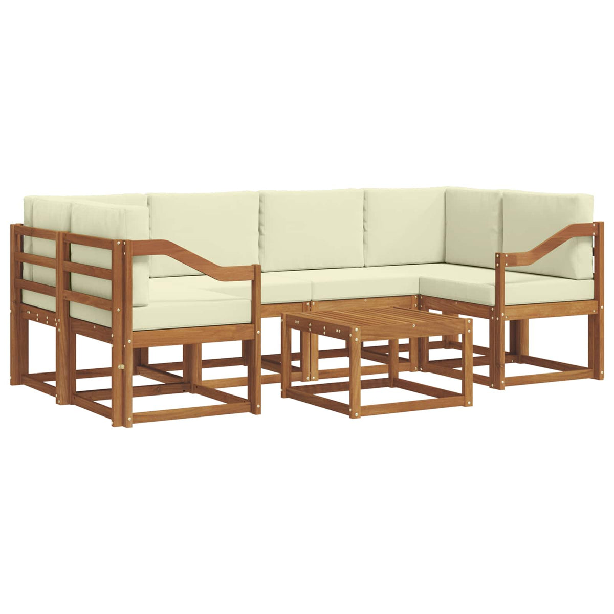 Set vanjskih sofa 7 kom. Prirodna i krem