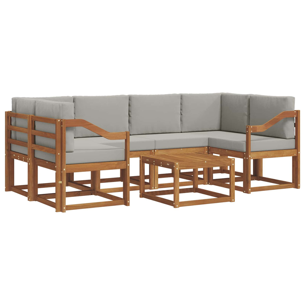 Set vanjskih sofa 7 kom. Prirodna i svijetlo siva