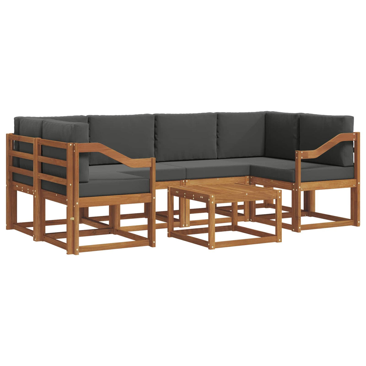 Set vanjskih sofa s jastukom 7 pcs Prirodna i antracit