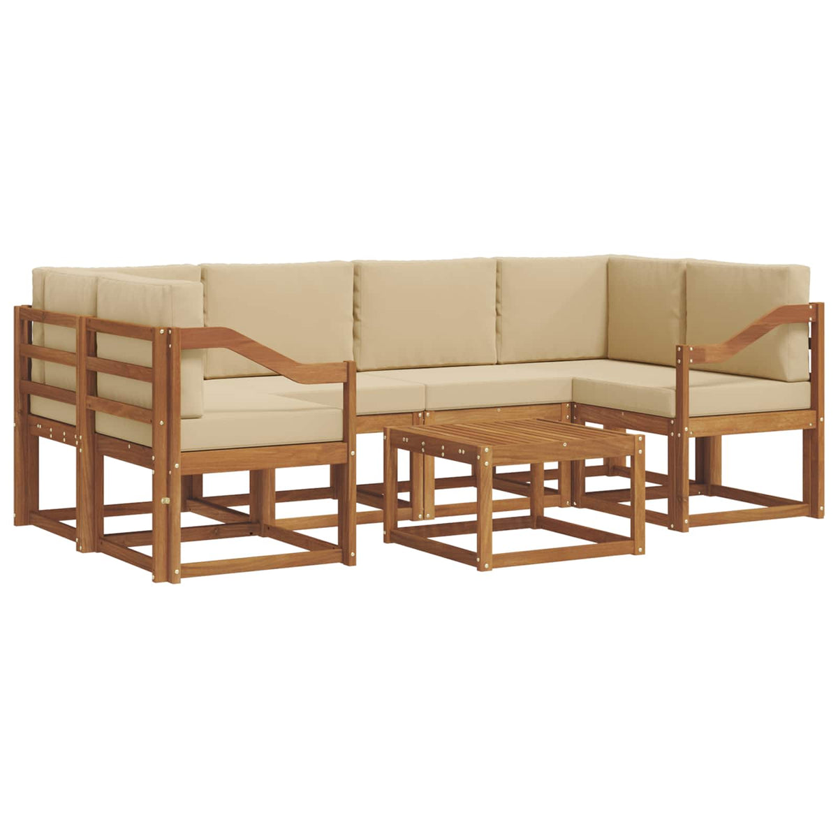 Set vanjskih sofa 7 kom. Prirodna i bež