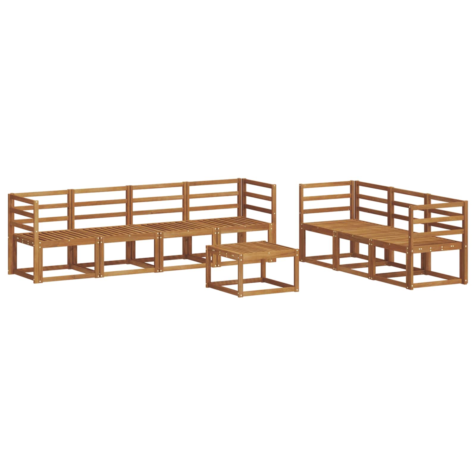 Set vanjskih sofa 8 pcs Prirodna Čvrsto drvo akacije