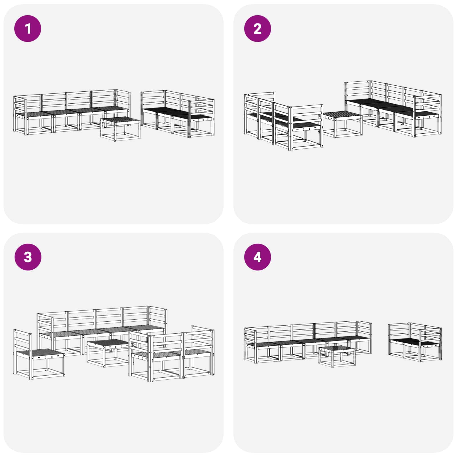 Set vanjskih sofa 8 pcs Prirodna Čvrsto drvo akacije