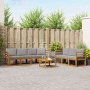 Set vanjskih sofa s jastukom 8 pcs Prirodna i svijetlo siva