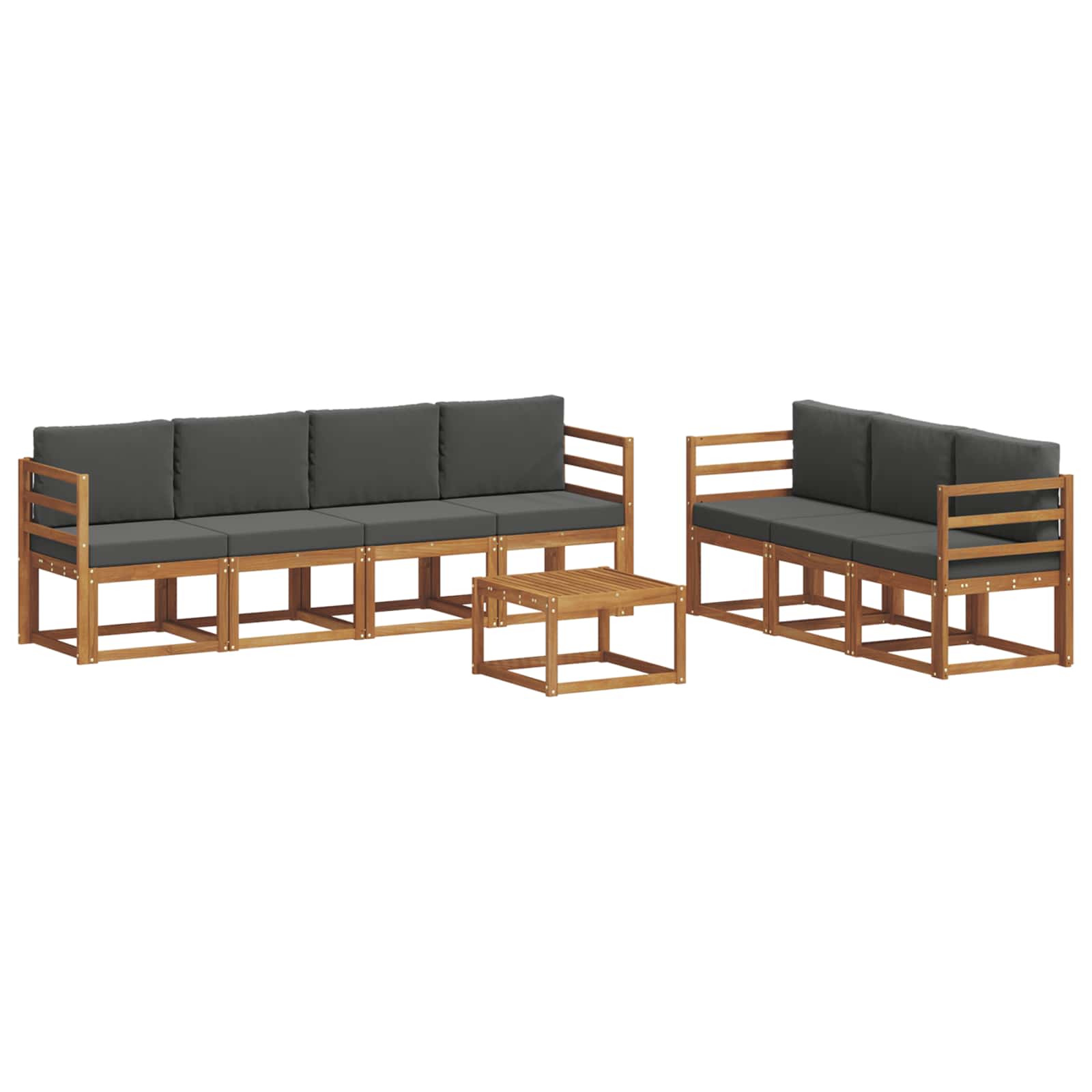 Set vanjskih sofa s jastukom 8 pcs Prirodna i antracit