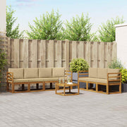 Set vanjskih sofa s jastukom 8 pcs Prirodna i bež